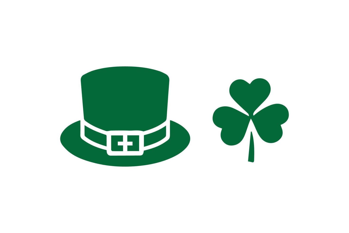 St patricks day hat and clover vector