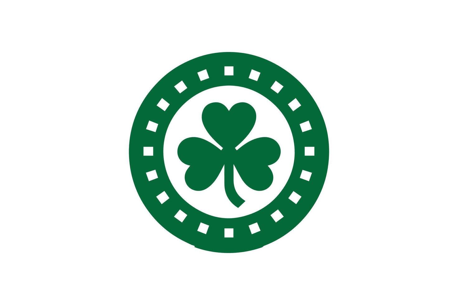 A green shamrock logo on a white background vector