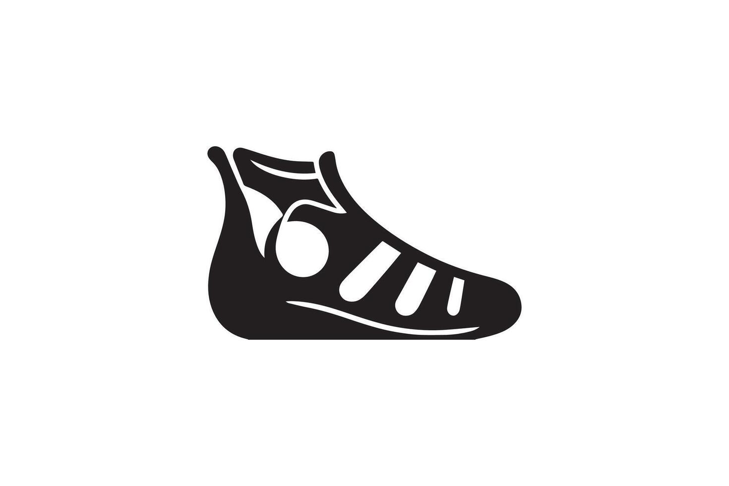 A black and white shoe icon on a white background vector