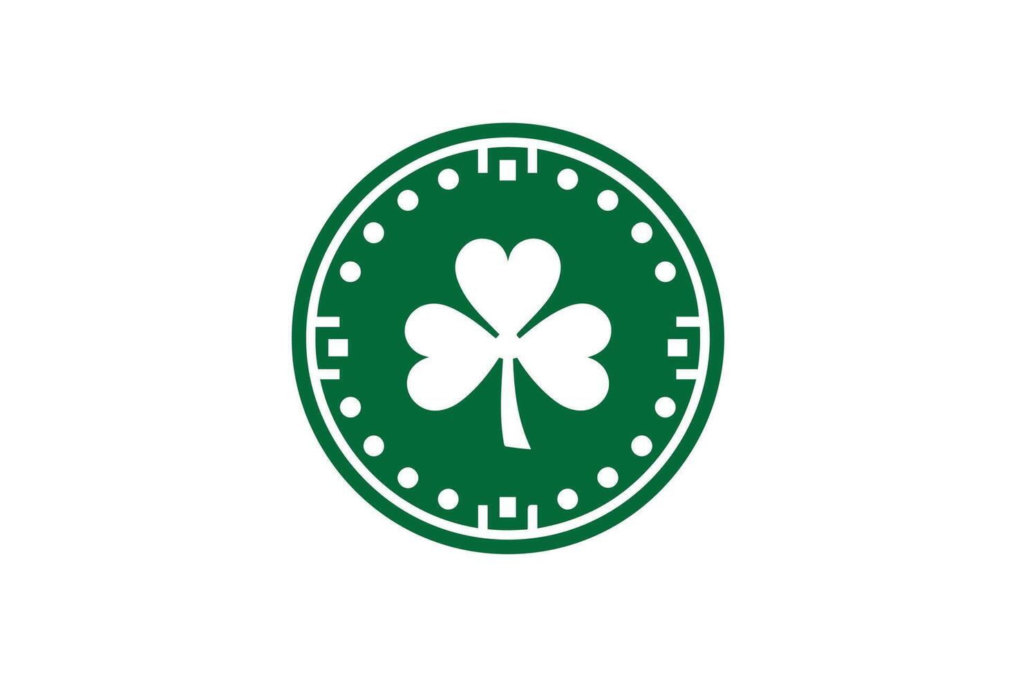 A green shamrock logo on a white background vector