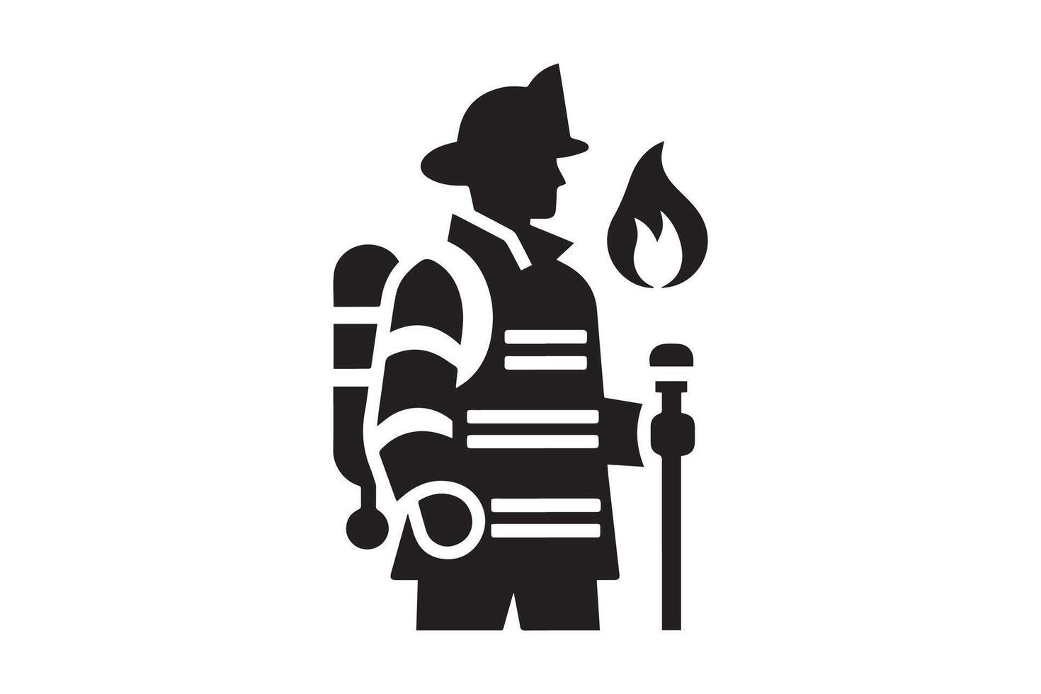 Firefighter icon illustration on white background vector
