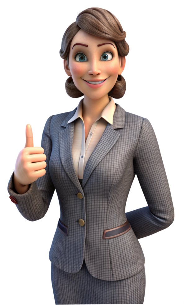 Thumbs Up from a Businesswoman in Professional Attire png