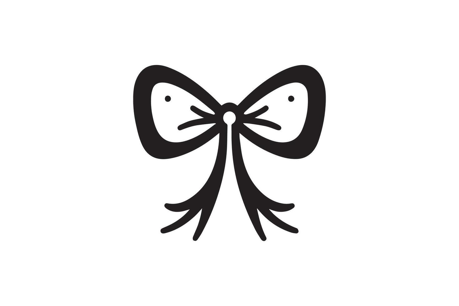 A black and white drawing of a bow vector