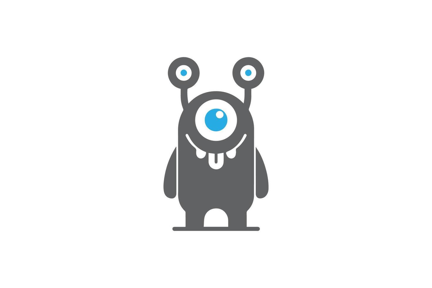 A cartoon monster with two eyes on a white background vector