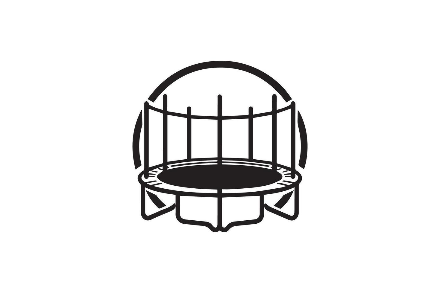 A black and white logo of a cage vector