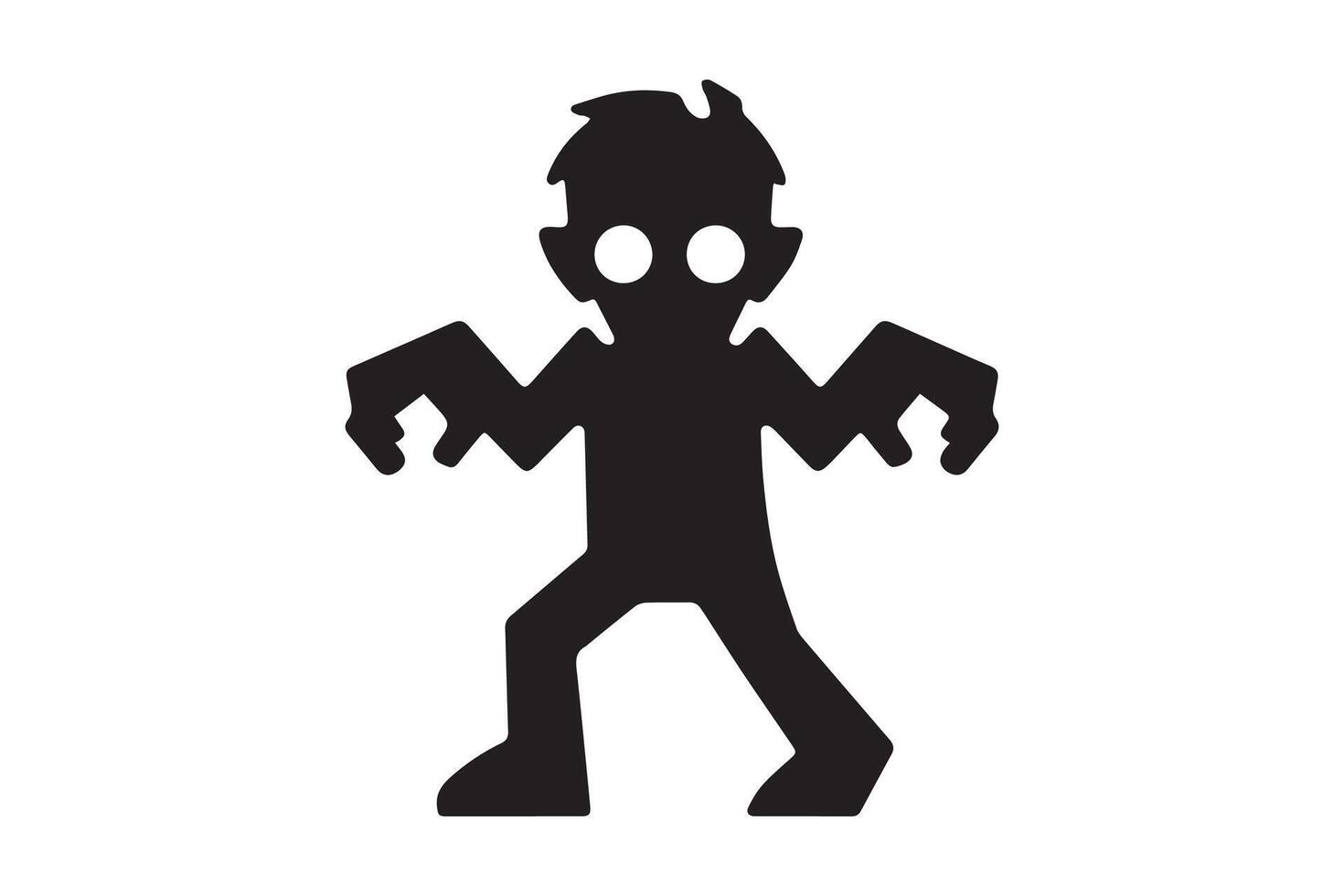 A silhouette of a man with a zombie face vector