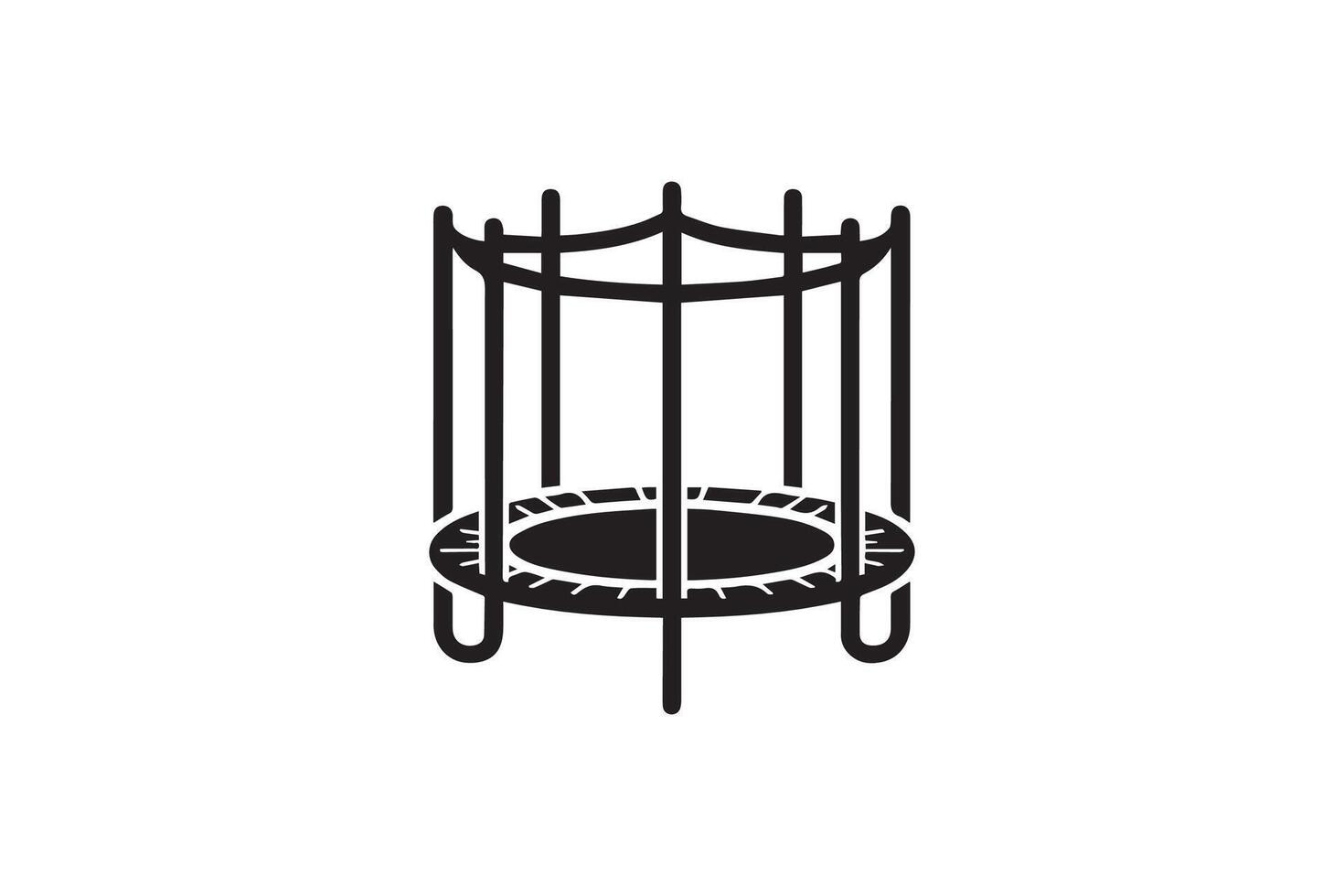 A black and white illustration of a trampoline vector