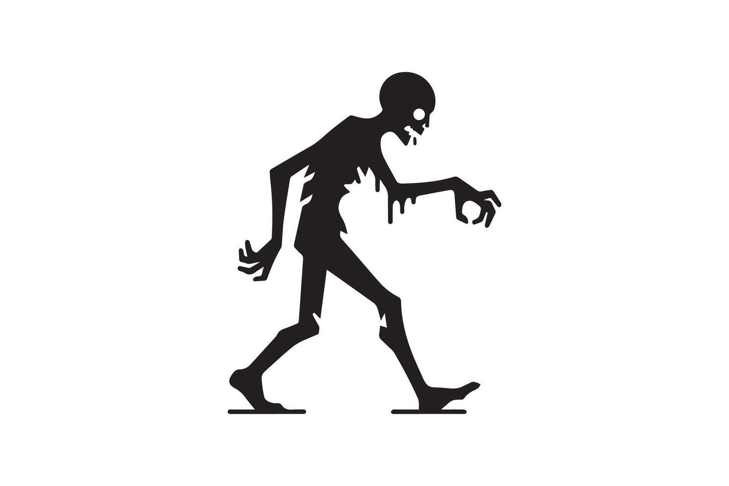 A silhouette of a zombie walking on a white background vector