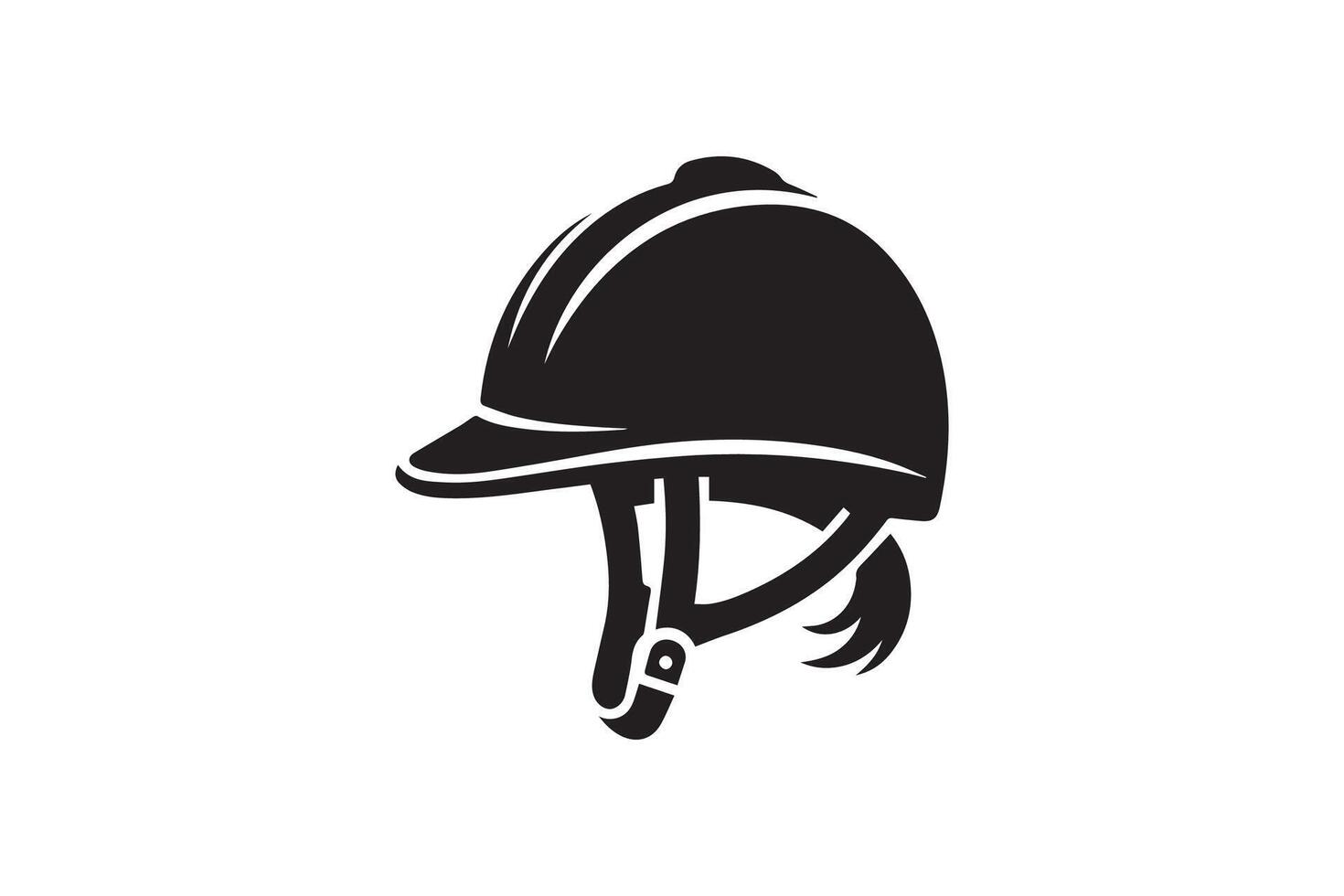 A black and white horse helmet icon vector