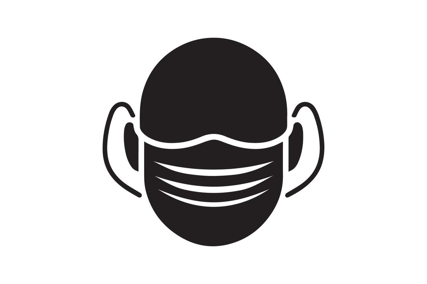 A black and white illustration of a mask vector