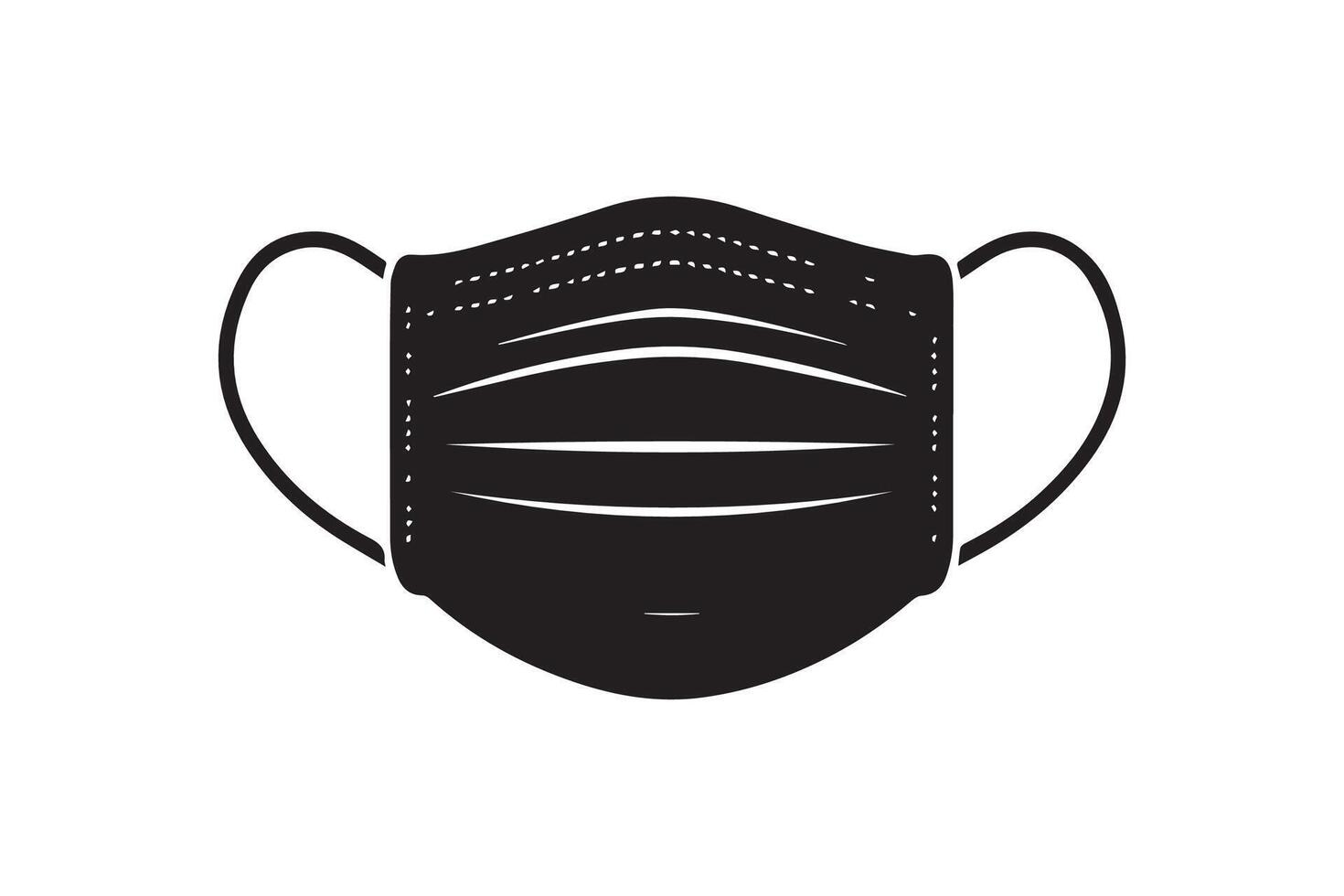 A black mask on a white background vector