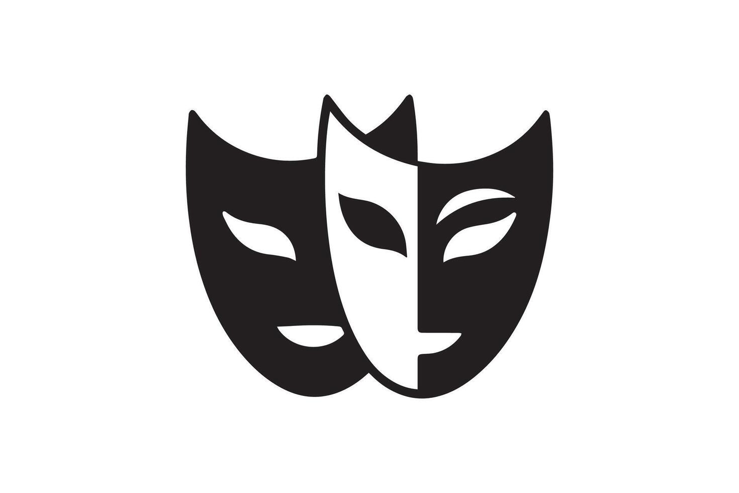 Theatre mask icon illustration vector
