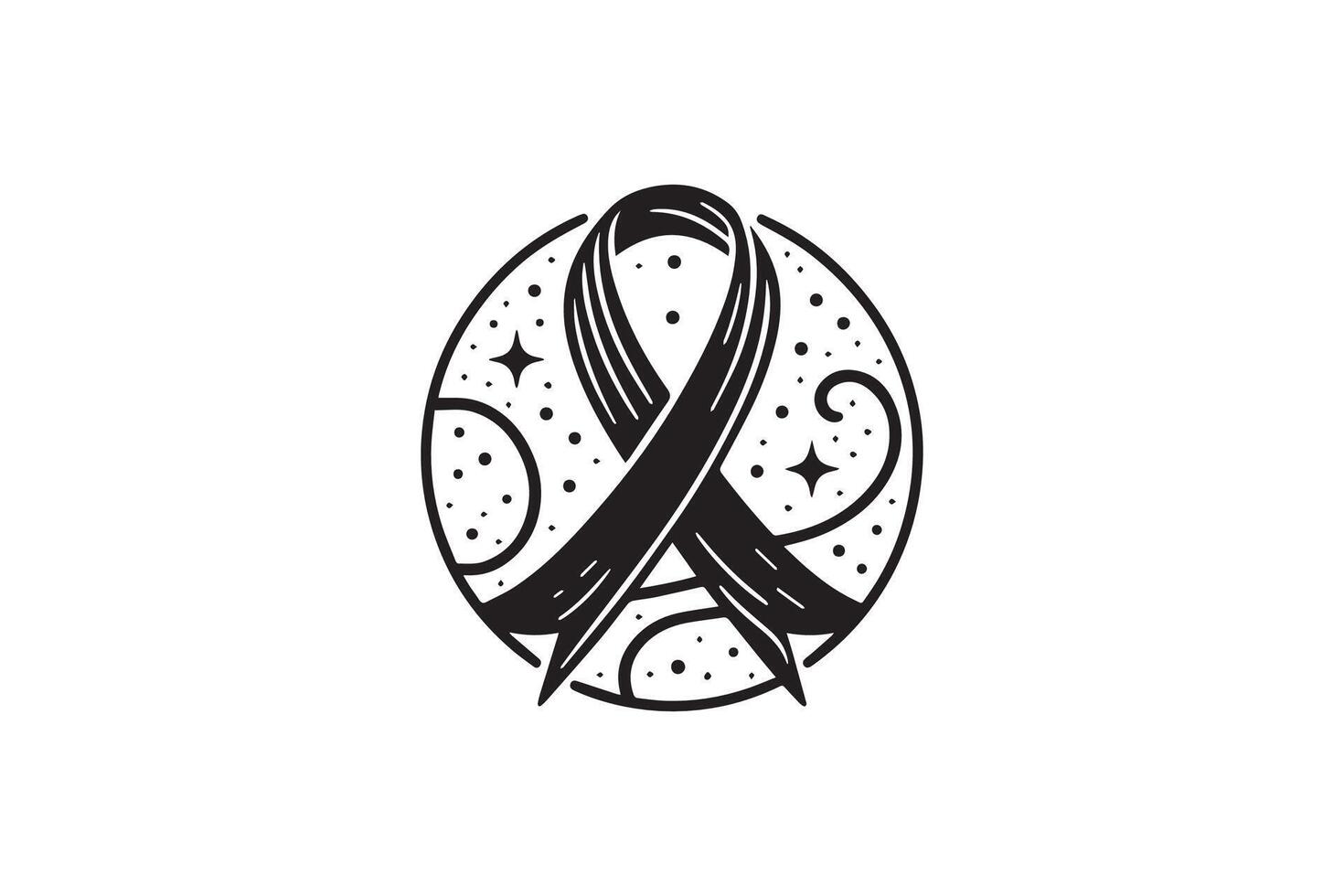 Black ribbon with stars and stars in the middle vector