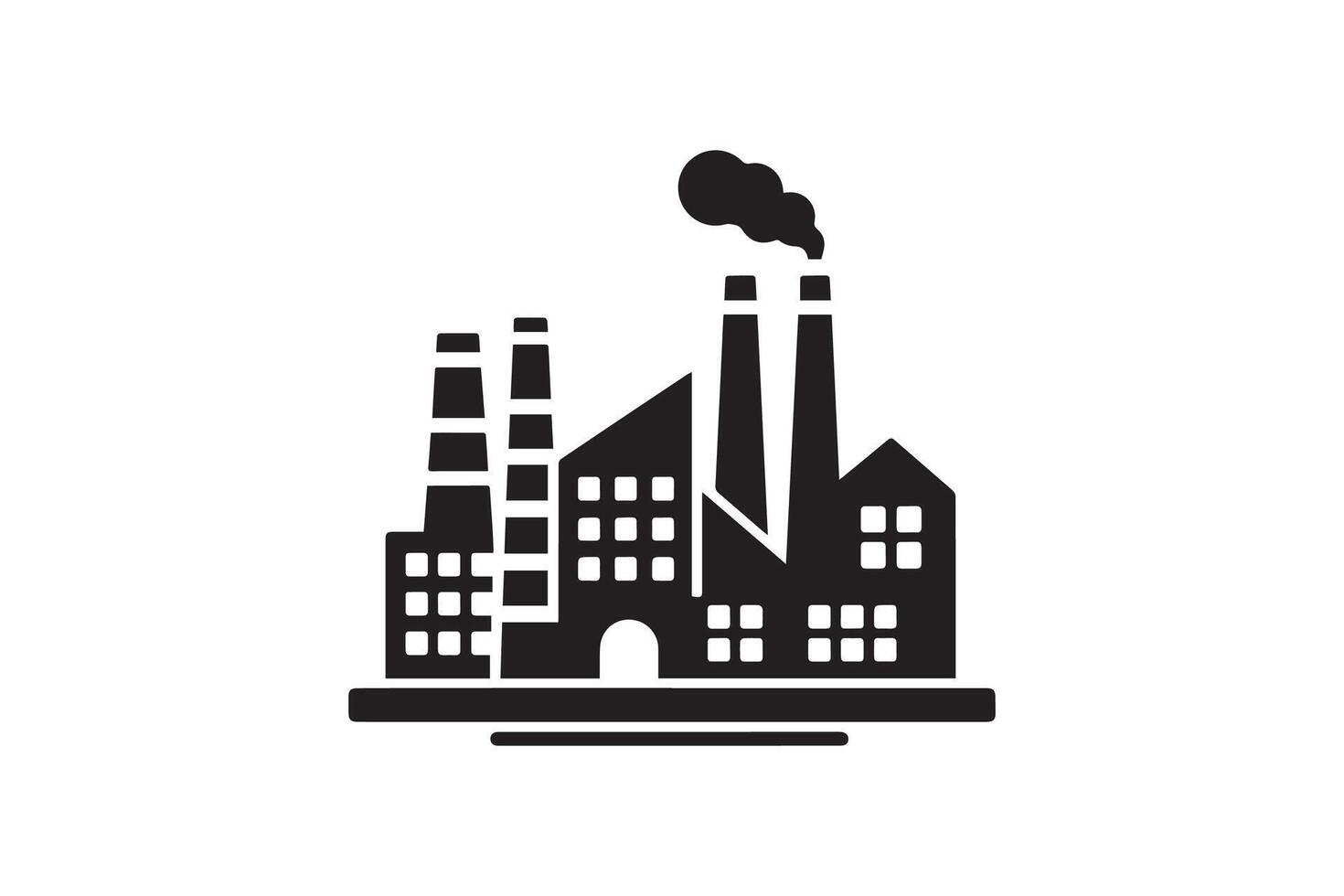 Industrial factory icon illustration vector
