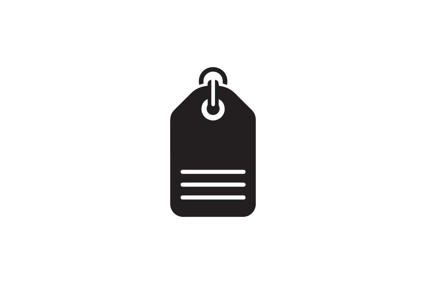 A black and white image of a tag hanging on a wall vector