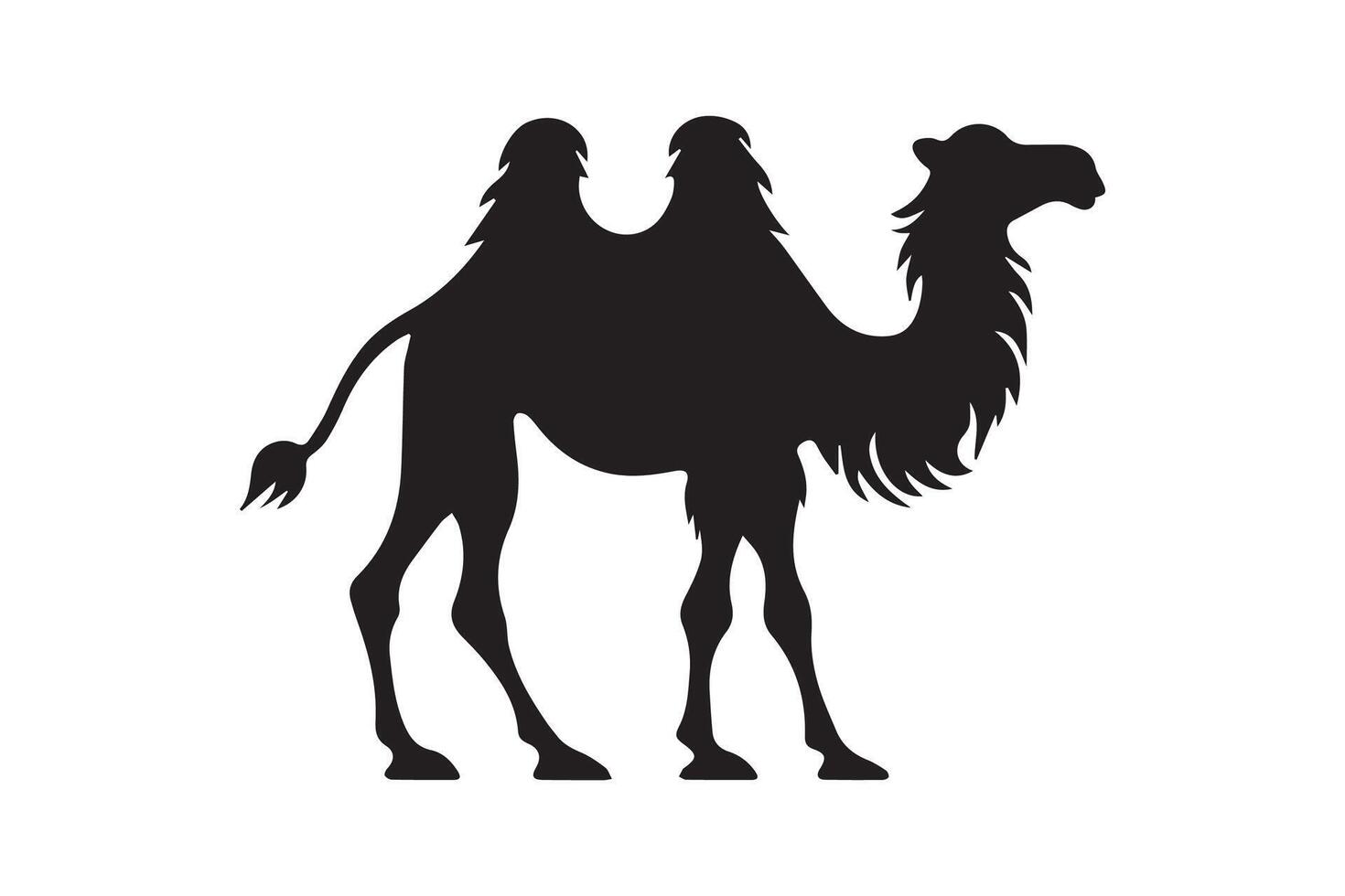 A camel silhouette is shown on a white background vector