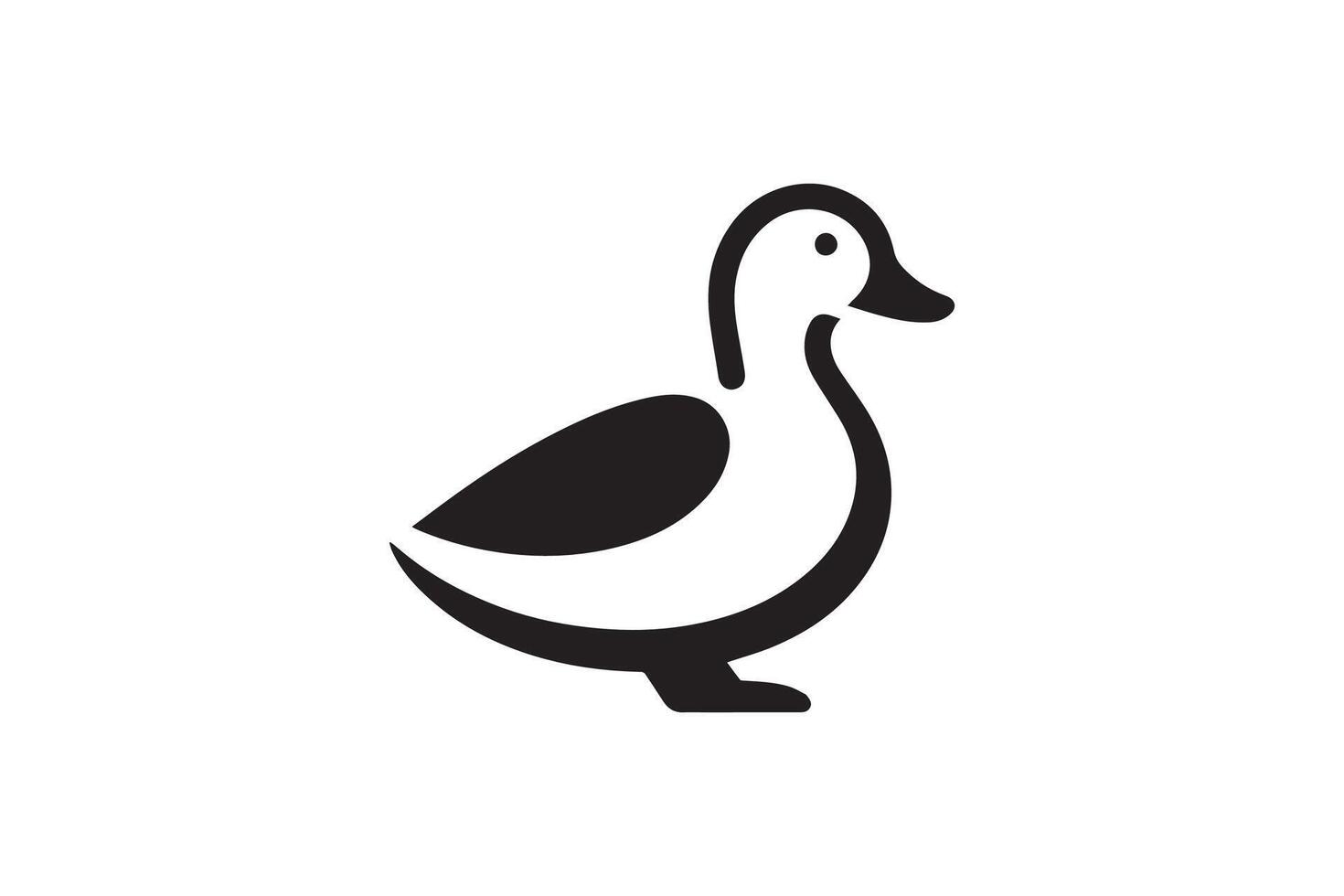 A black and white duck icon on a white background vector