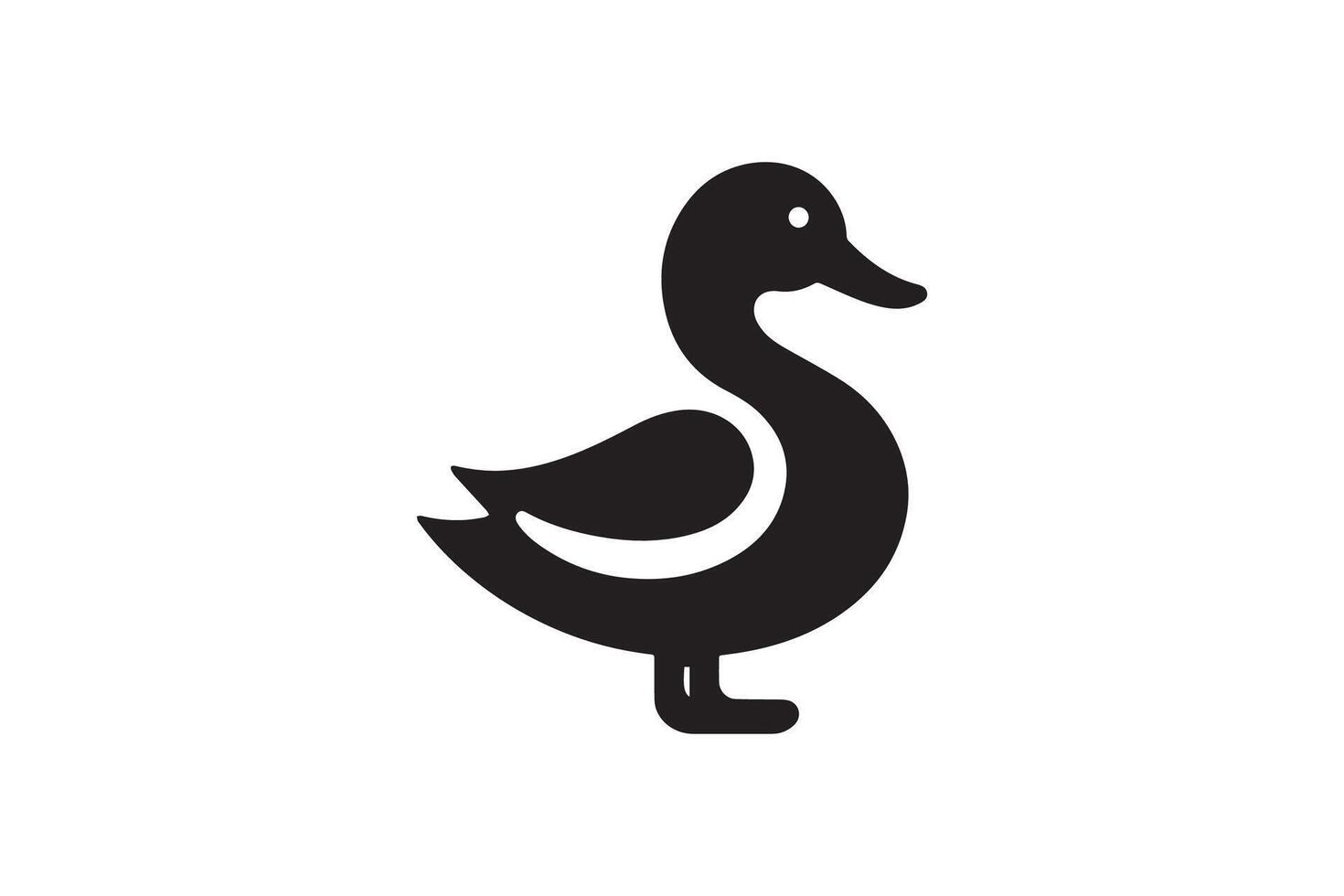 A black and white duck icon on a white background vector
