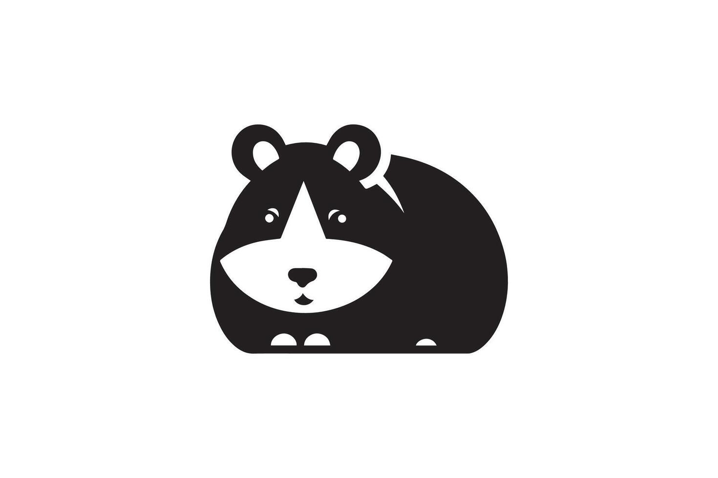 A black and white logo of a guinea pig vector