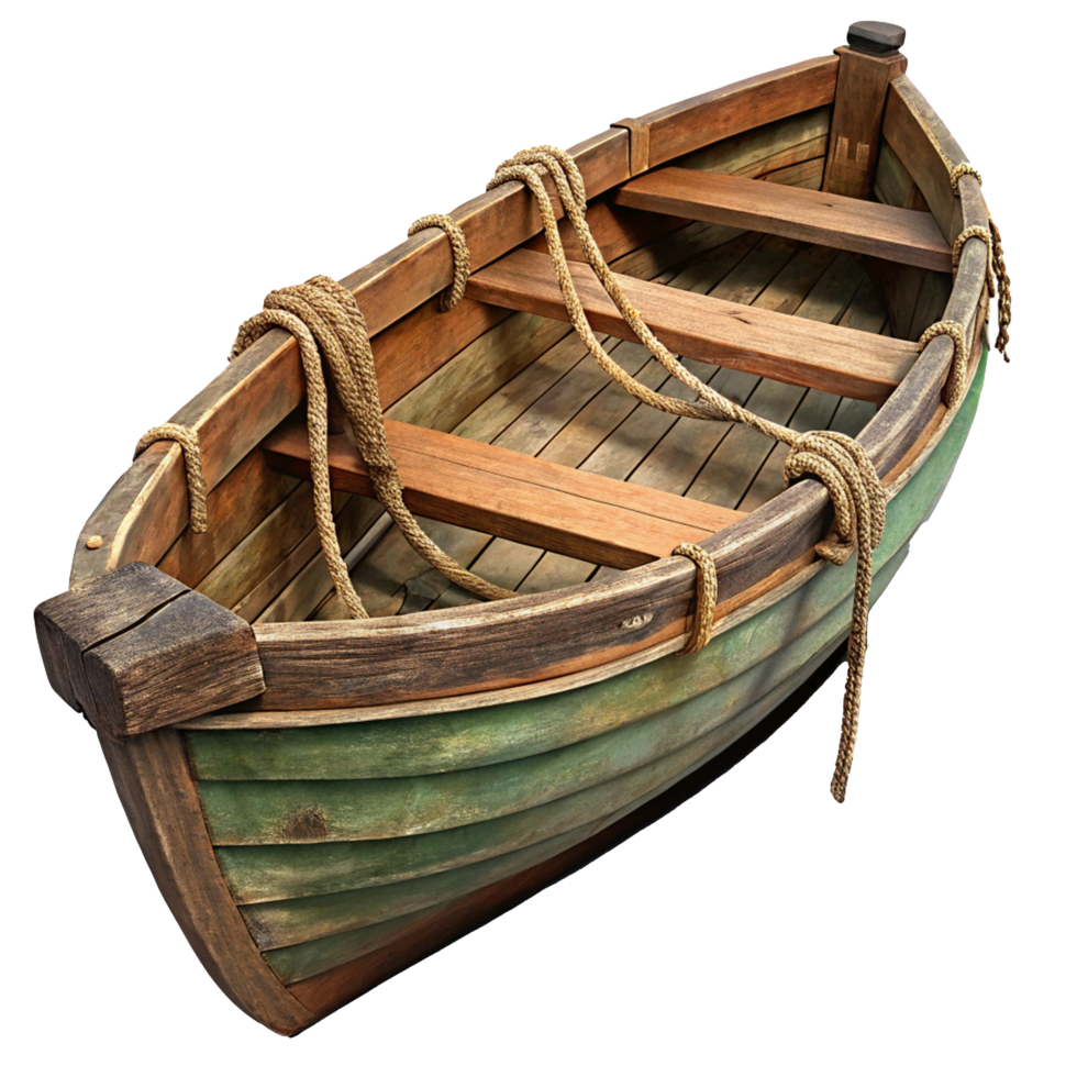 Rope Draped on an Antique Wooden Boat png