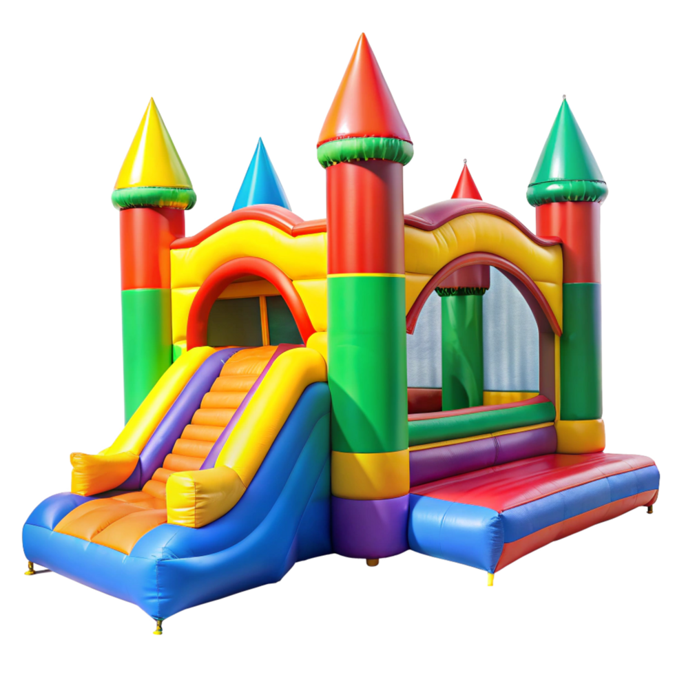 Colorful Inflatable Castle for Kids with Slide png