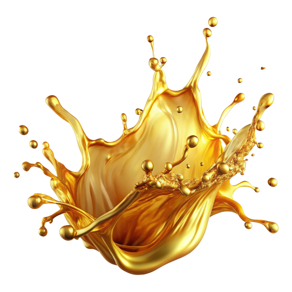 Golden Fluid Splashing Elegantly png