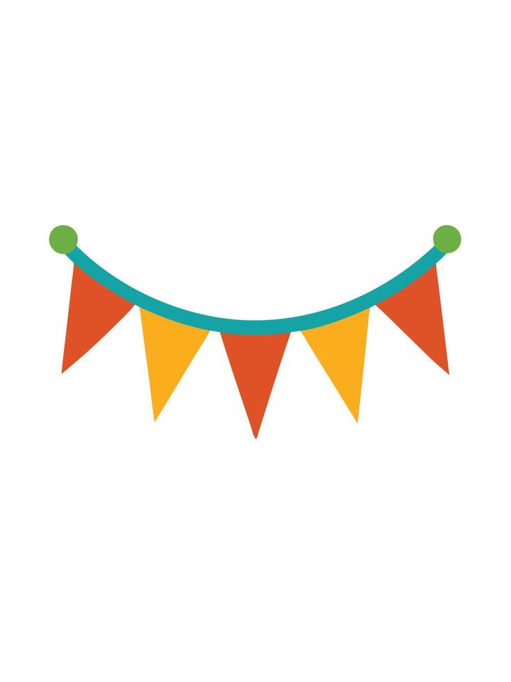 A colorful banner with bunting on it vector