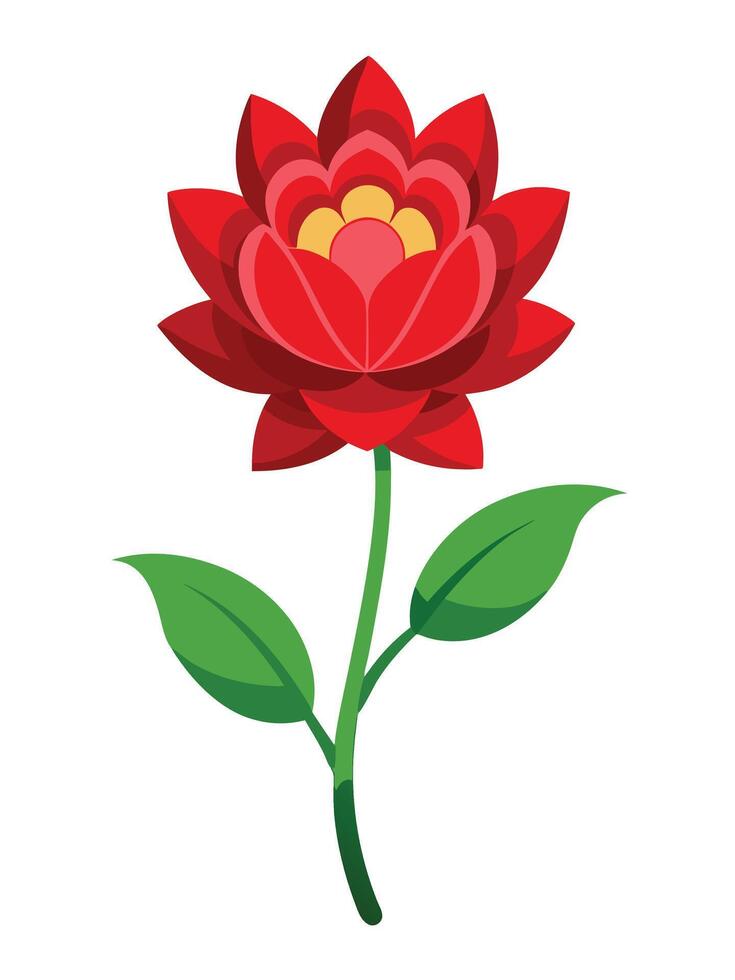 Red lotus flower vector