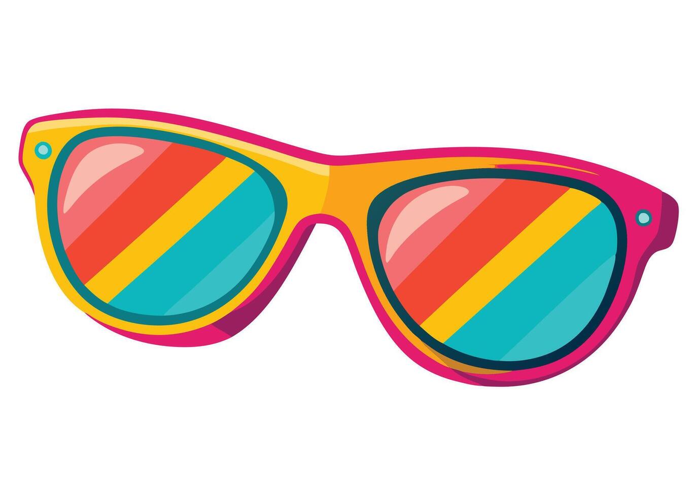 Colorful sunglasses on a white background vector
