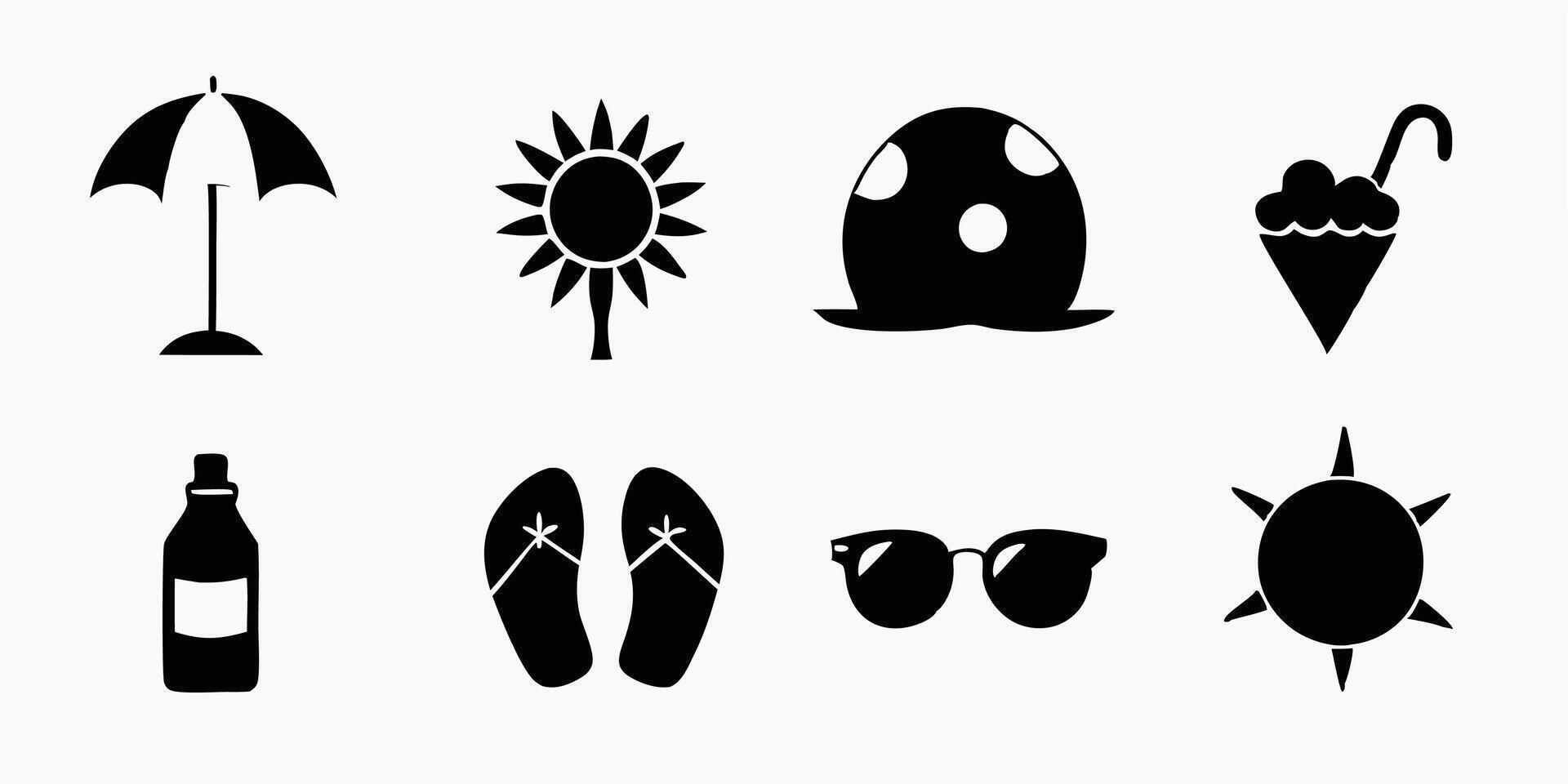 Summer icons set illustration vector