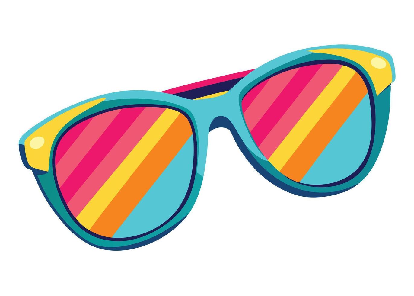 Sunglasses with colorful stripes on the side vector