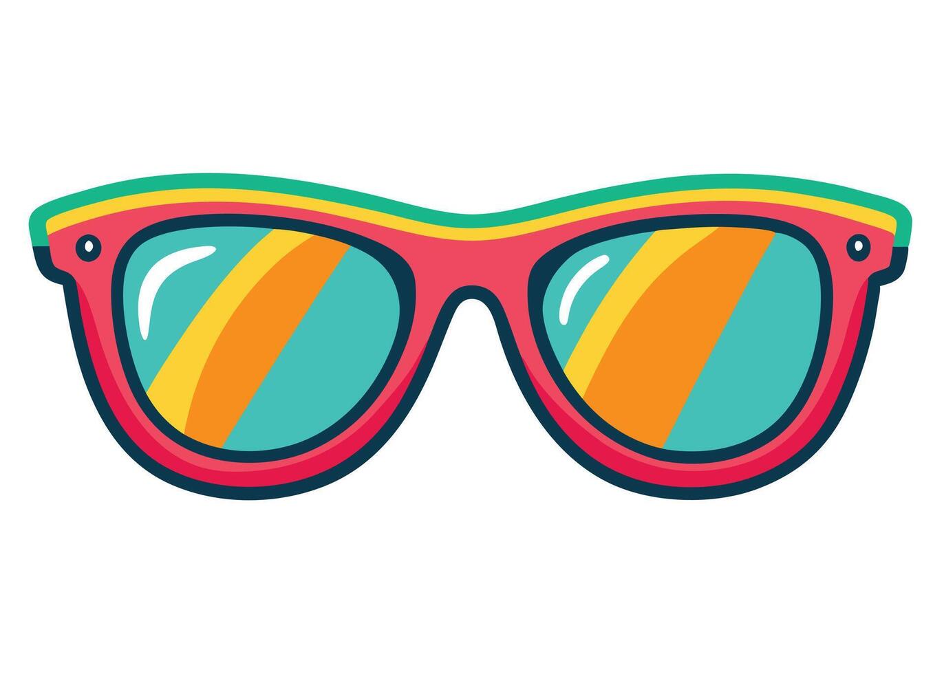 Glasses with colorful frames on a white background vector