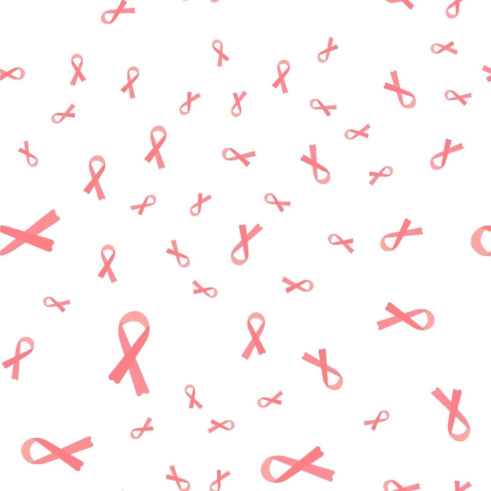 Pink ribbon on white background vector