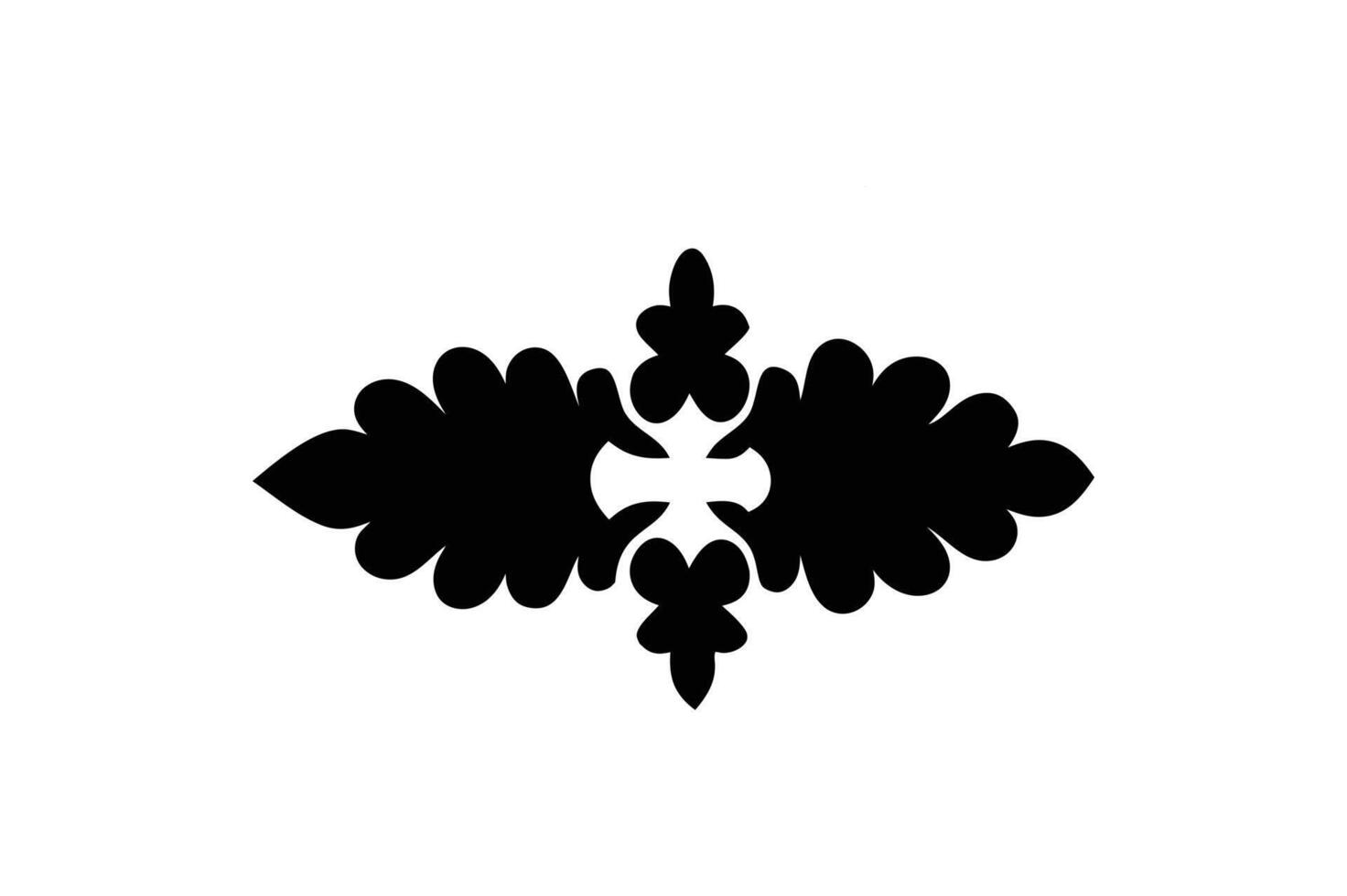 A black and white logo of a flower vector