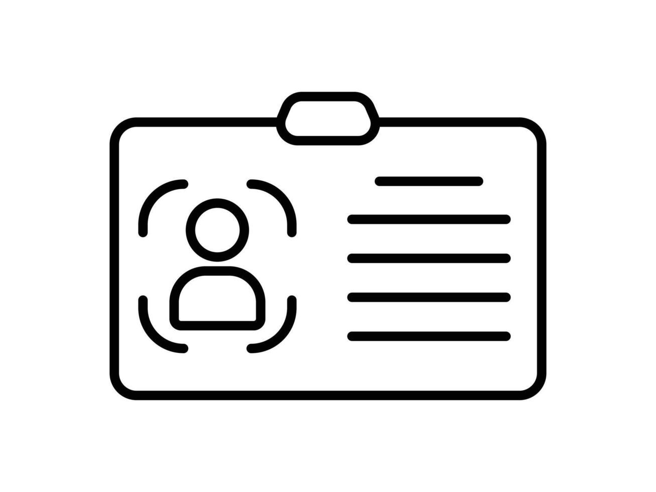ID Card icon. Driver's license Identification card symbol. Identification card outline icon. Identification card icon. ID Tag Icon for web design . vector