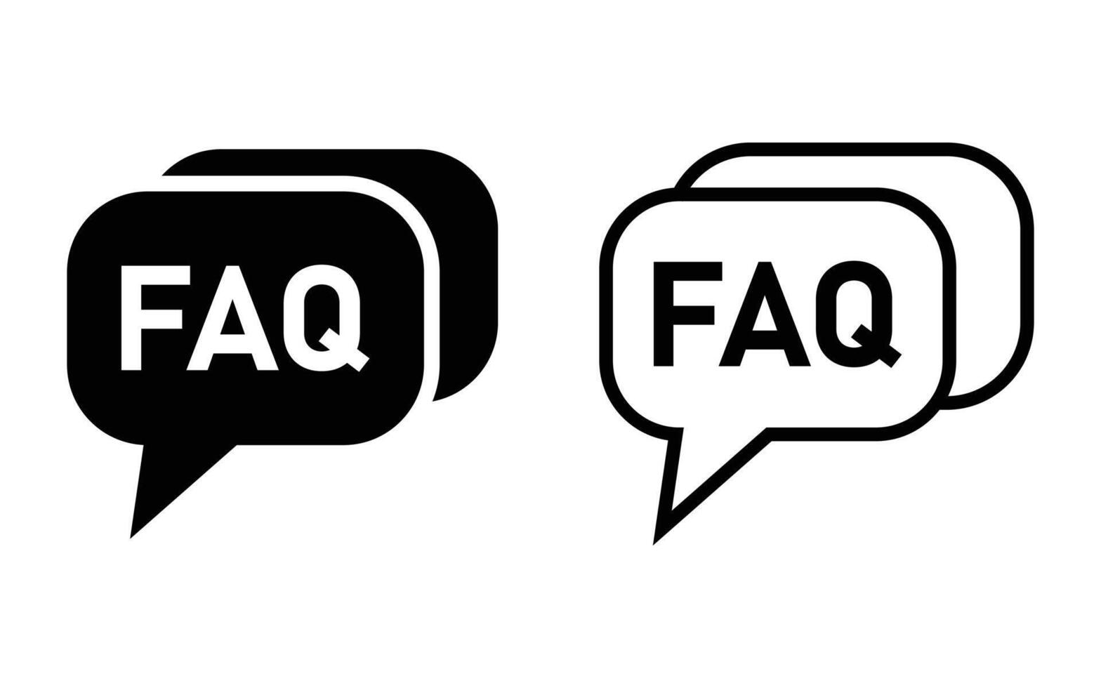 FAQ icon collection for help, ask, discussion, speech, FAQ icon, help symbol. Simple, flat design for web or mobile app vector