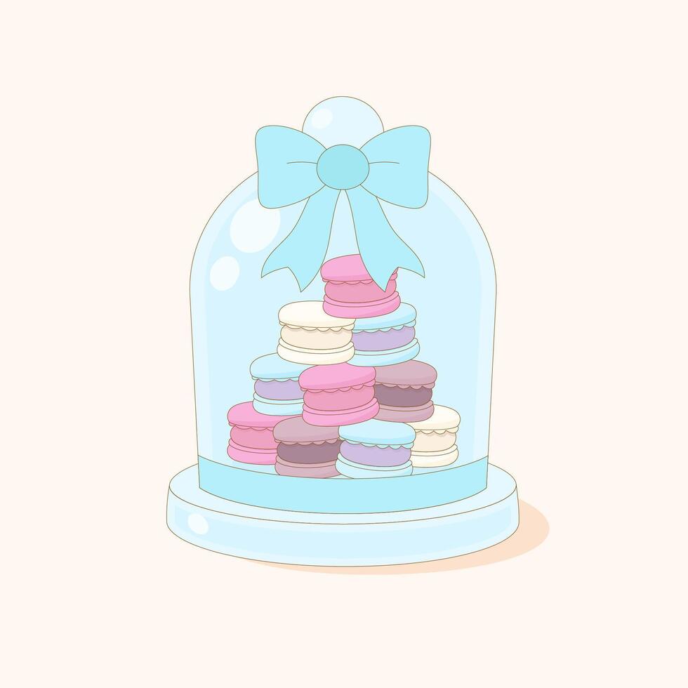 macaron glass dome vector