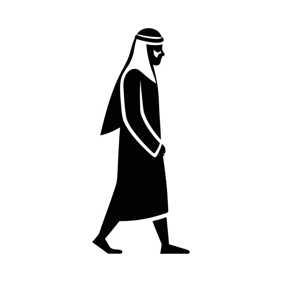 Arab man walking illustration vector