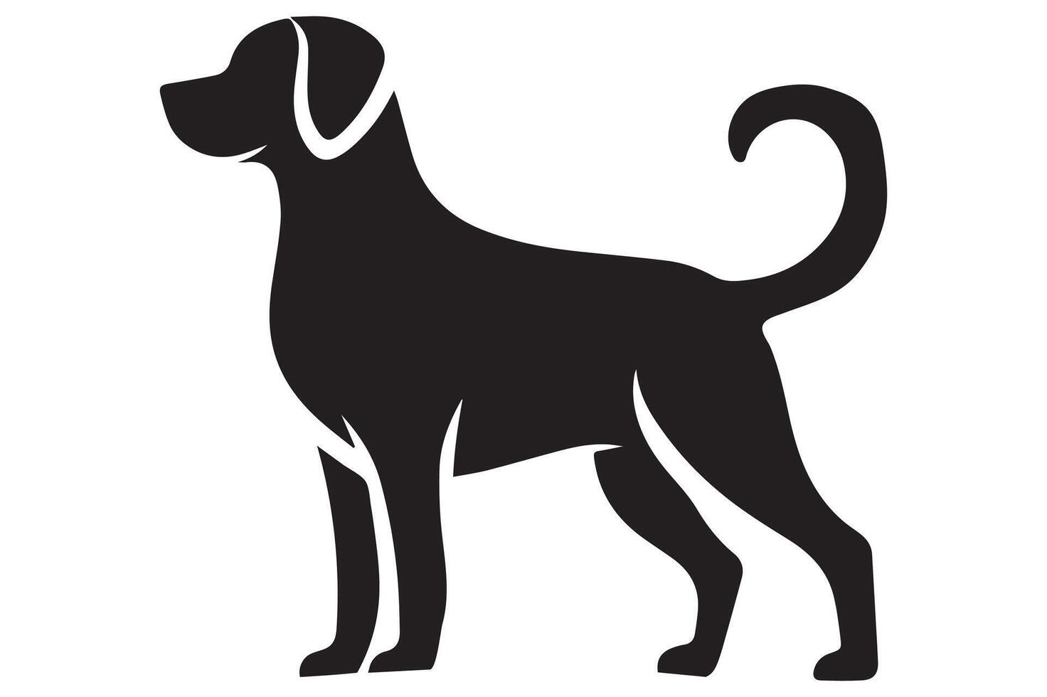 A black dog silhouette on a white background vector