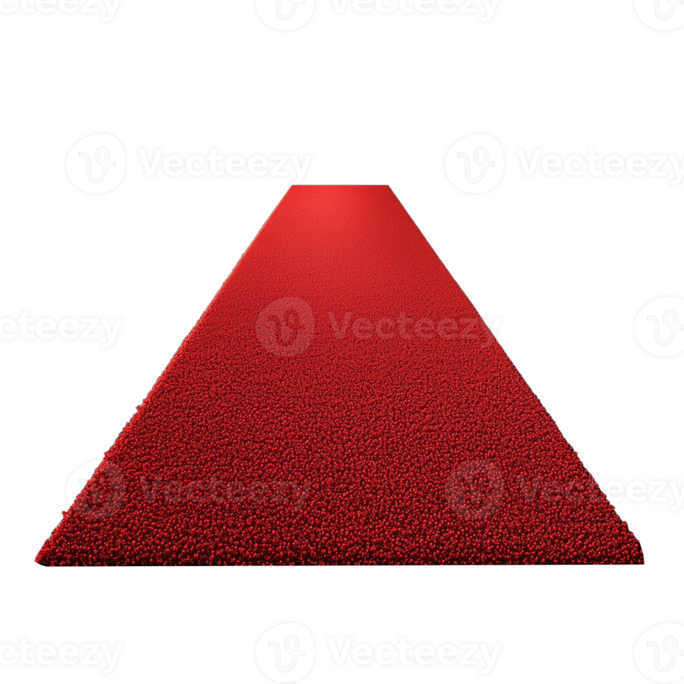 Flat red carpet pathway, symbolizing prestige and glamour, isolated on a transparent background png