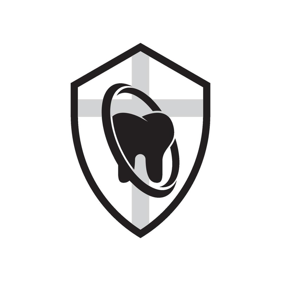 A tooth and cross logo on a white background vector