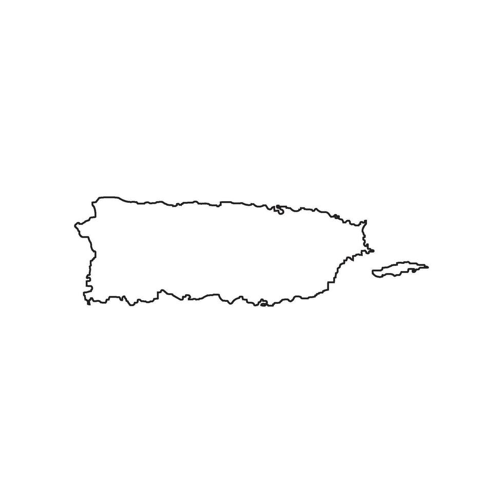 Puerto Rico Country Map Icon and Illustration Element Design vector