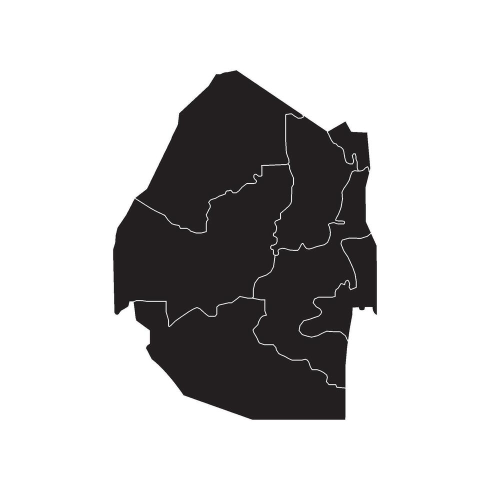 Swaziland Eswatini Administrative Map Icon vector