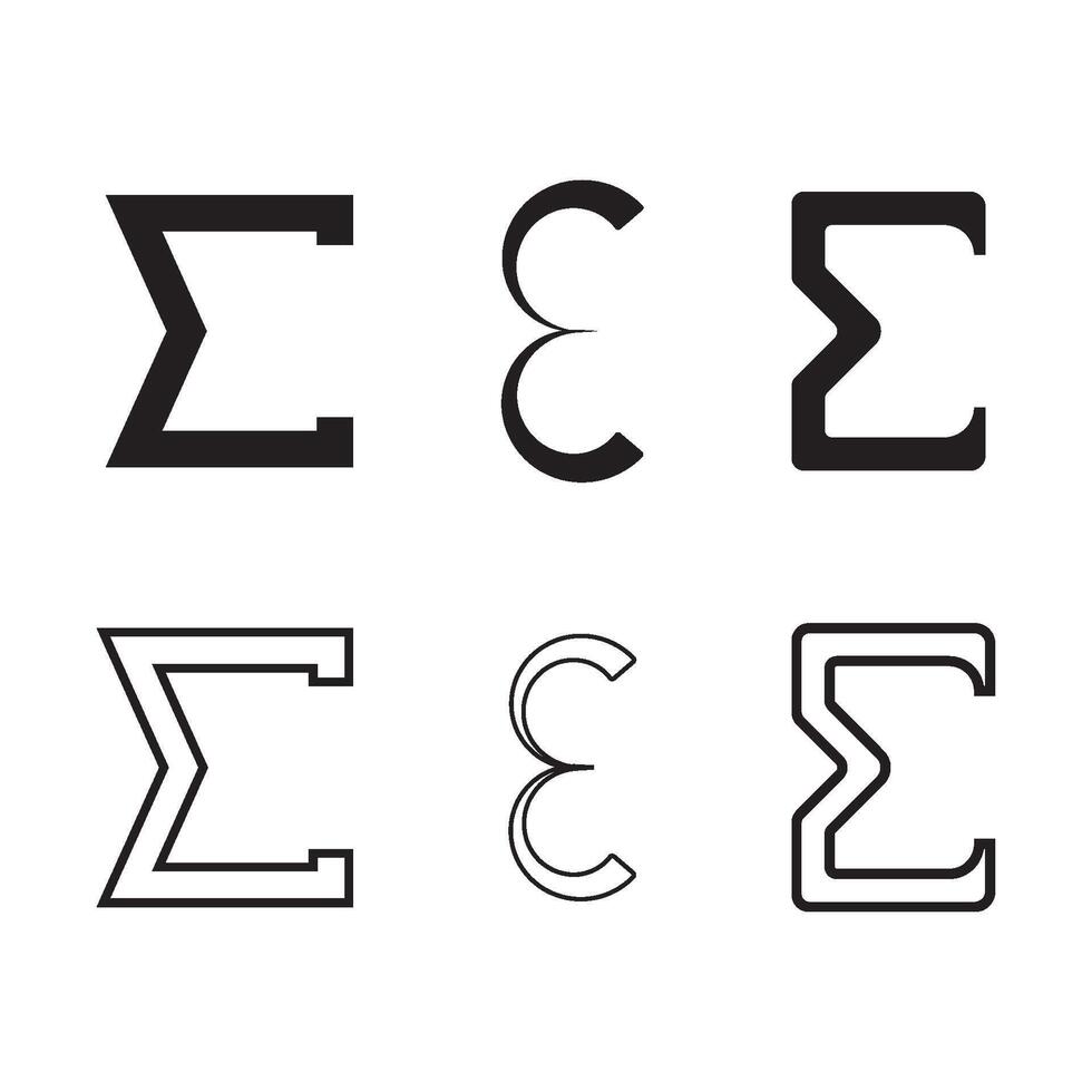 Sigma Icon Mathematics Illustration Design vector