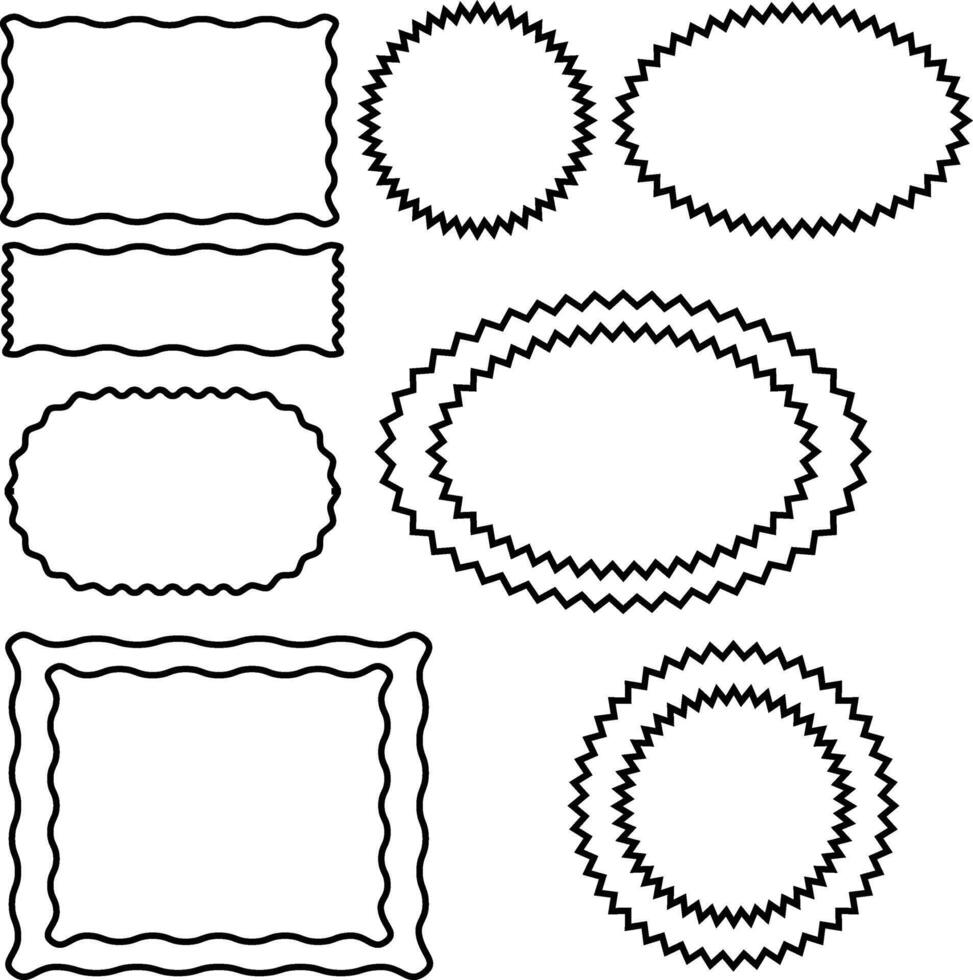 Black Squiggly Decorative Frames vector