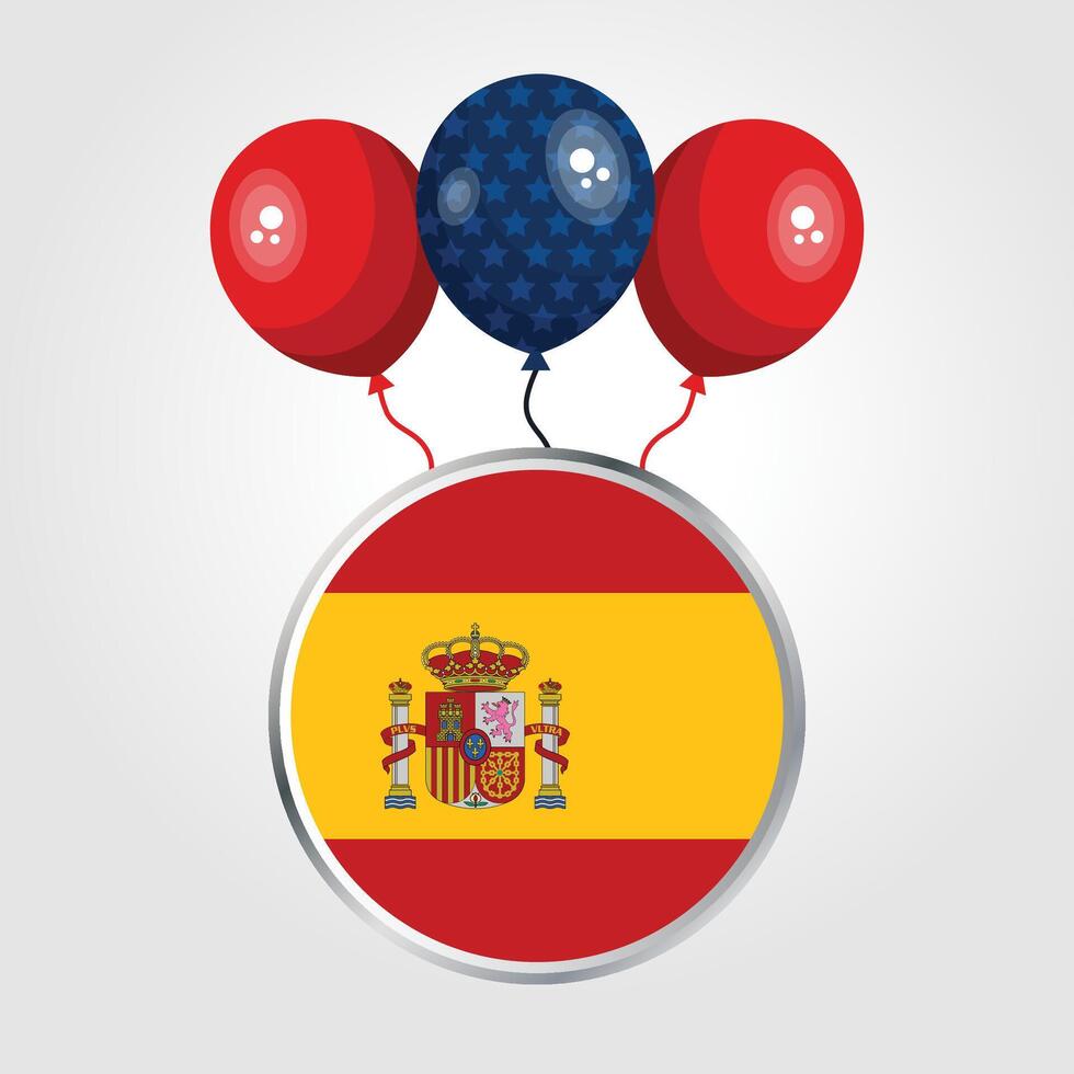 Celebration Spain National Flag With Balloons vector