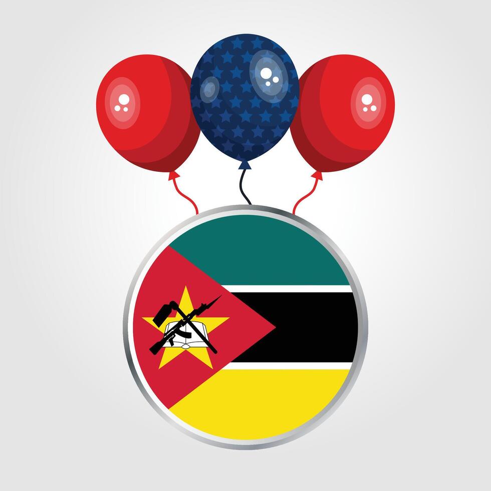 Celebration Mozambique National Flag With Balloons vector