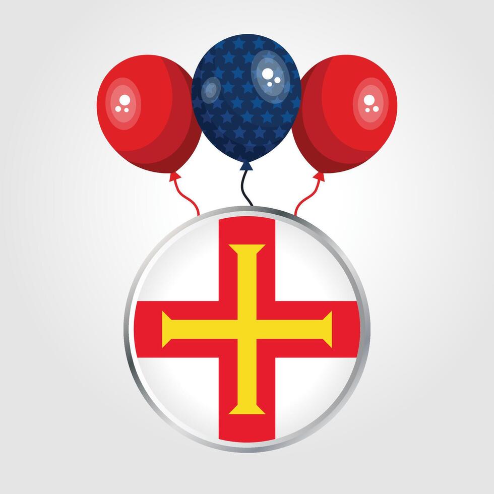 Celebration Guernsey National Flag With Balloons vector
