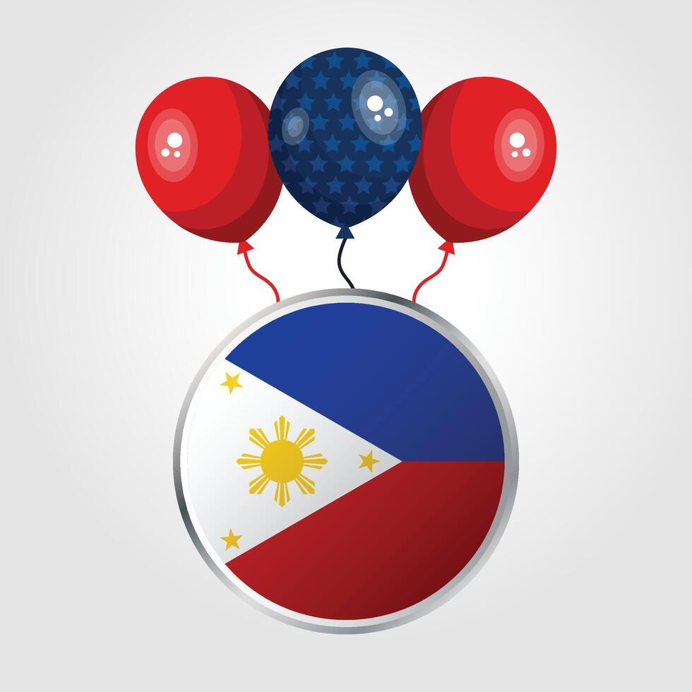 Celebration Philippines National Flag With Balloons vector