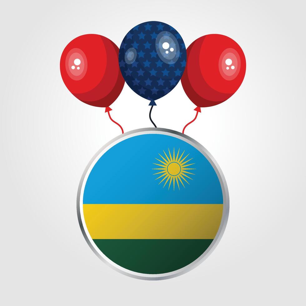 Celebration Rwanda National Flag With Balloons vector